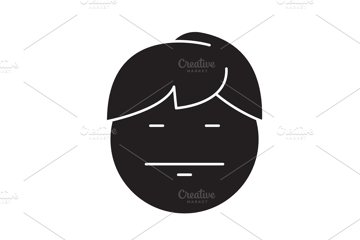 Emo emoji black vector concept icon in Illustrations - product preview 8