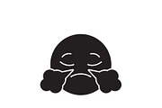 Emoji with steam emoji black vector