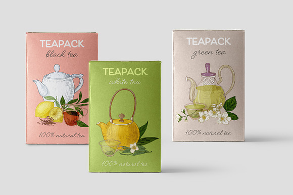 Tea bundle and seamless in Illustrations - product preview 7