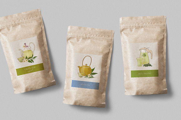 Tea bundle and seamless in Illustrations - product preview 9