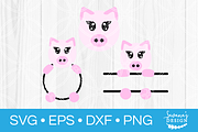 Pig Face SVG Circle Monogram SVG