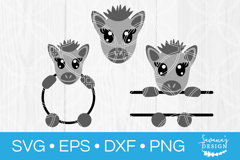 Donkey Face SVG Circle Monogram SVG in Illustrations - product preview 8