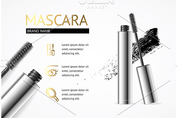 Mascara Makeup Concept Banner 