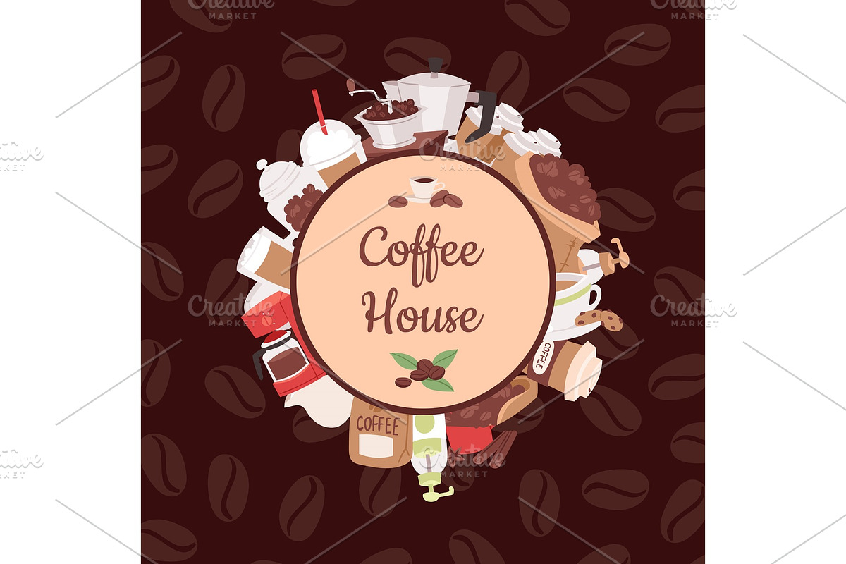 Coffee pattern vector coffeebeans in Illustrations - product preview 8