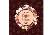 Coffee pattern vector coffeebeans