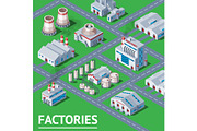 Factory vector industrial building