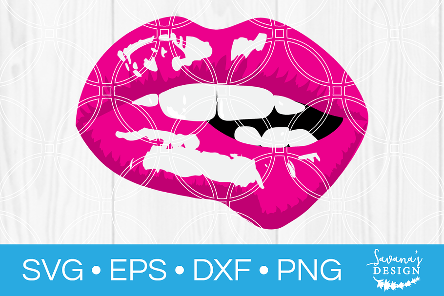Biting Lip SVG Cut File in Illustrations - product preview 8
