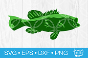 Bass Fish SVG Cut File Fishing SVG