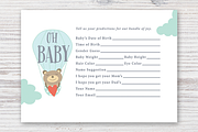 Printable Baby Prediction Card