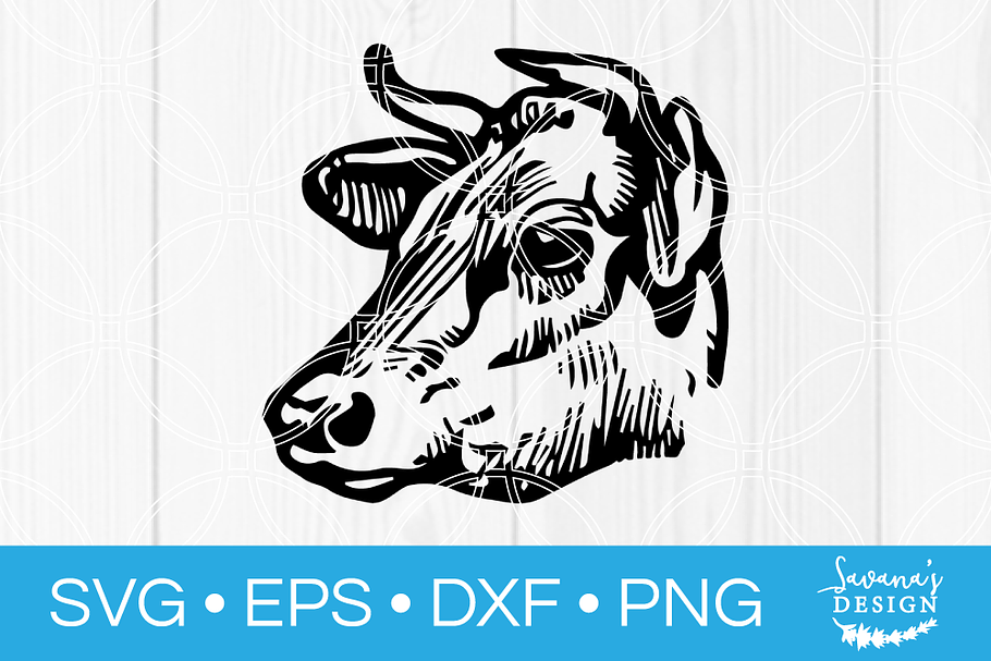 Cow Head SVG File in Illustrations - product preview 8
