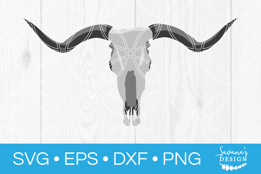 Bull Skull SVG Cut File in Illustrations - product preview 8