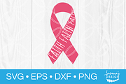 Faith Breast Cancer Ribbon SVG