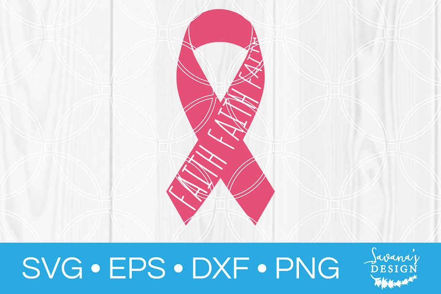 Faith Breast Cancer Ribbon SVG