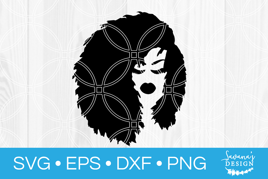 Afro Hair Black Woman SVG in Illustrations - product preview 8