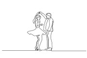 Couple woman and man dancing