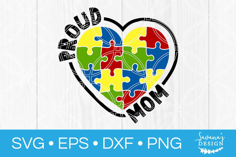 Proud Autism Mom SVG in Illustrations - product preview 8