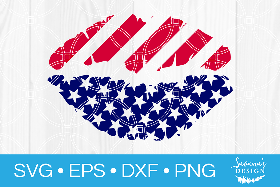 Patriotic Lips SVG