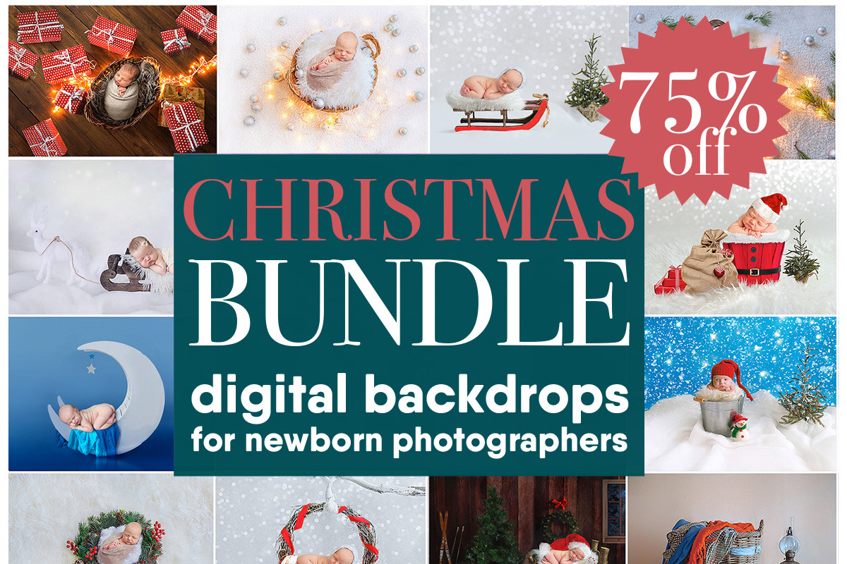 CHRISTMAS Bundle 17digital backdrops in Photoshop Layer Styles - product preview 8