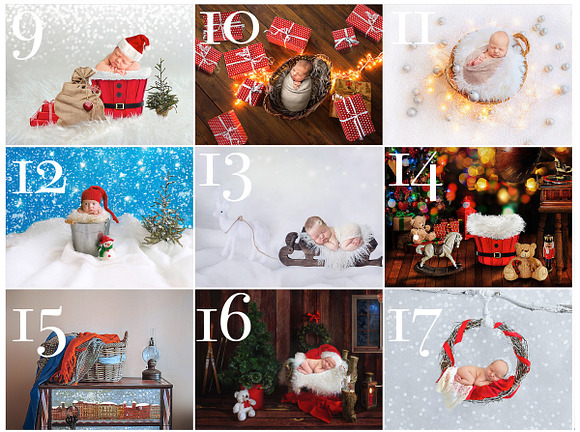 CHRISTMAS Bundle 17digital backdrops in Photoshop Layer Styles - product preview 2