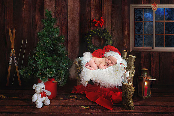 CHRISTMAS Bundle 17digital backdrops in Photoshop Layer Styles - product preview 3