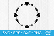 Heart Arrow Circle Monogram SVG