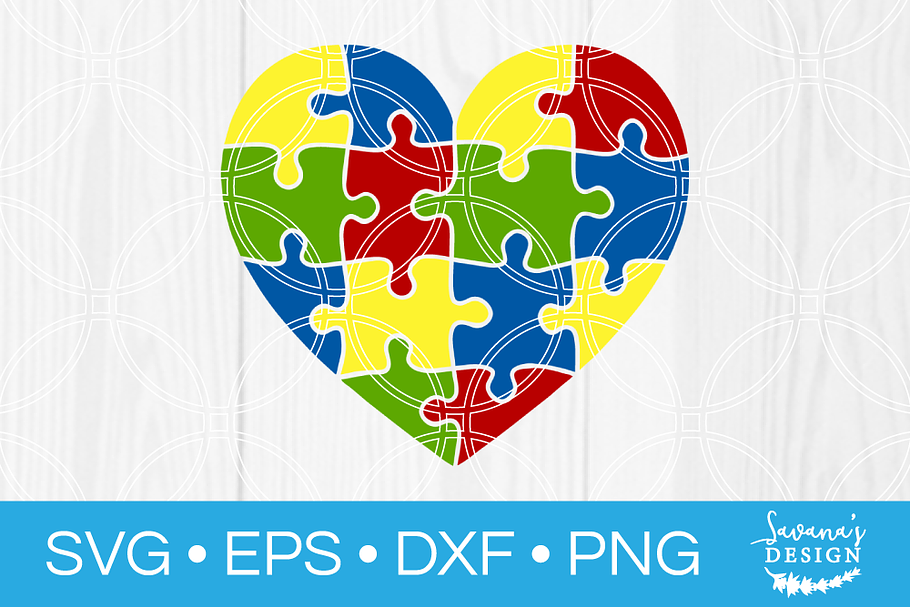 Autism Heart SVG in Illustrations - product preview 8