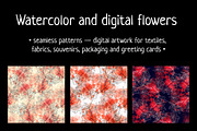 watercolor and digital flowers