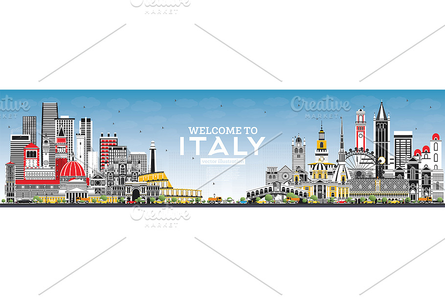 Welcome to Italy Skyline with Gray 