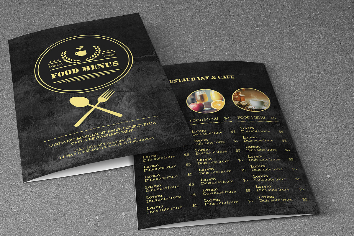 Retro Food Menu-V140 in Brochure Templates - product preview 8