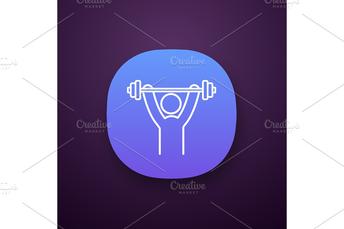 Man training with barbell app icon in Icons - product preview 8