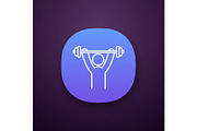 Man training with barbell app icon