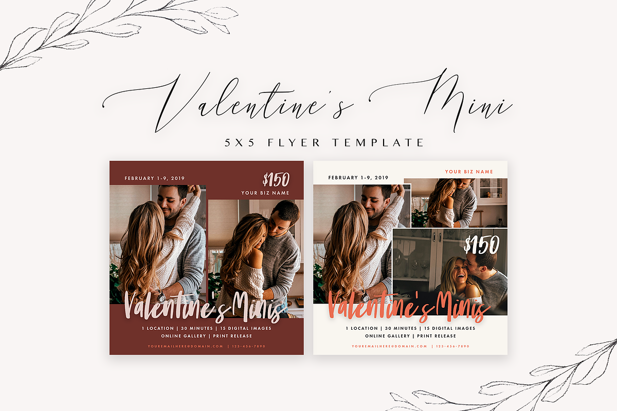 Valentine’s Mini Flyer Template 5x5 in Instagram Templates - product preview 8