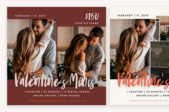 Valentine’s Mini Flyer Template 5x5 in Instagram Templates - product preview 1