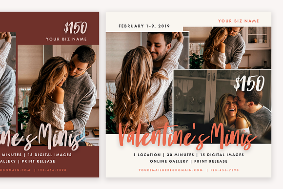 Valentine’s Mini Flyer Template 5x5 in Instagram Templates - product preview 2