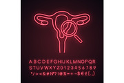 Gynecological exam neon light icon