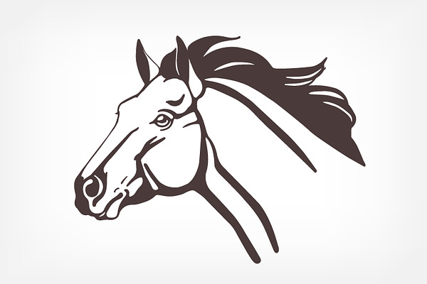 Monochrome horse illustration