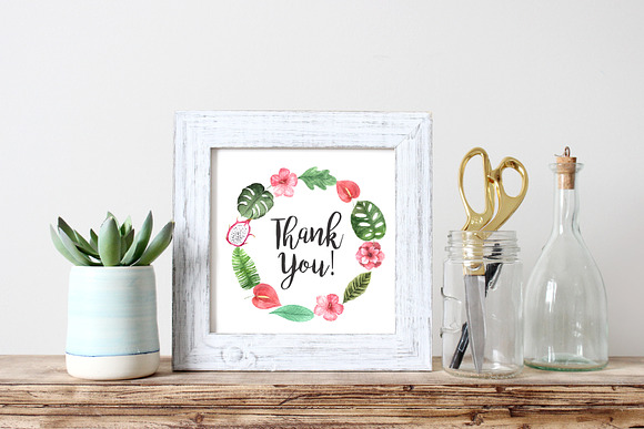 Watercolor Sloth and Tropic Florals in Illustrations - product preview 8