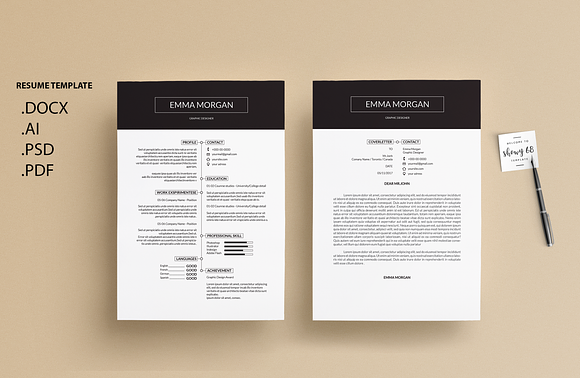 Pack Resume and Card Template / M in Resume Templates - product preview 6