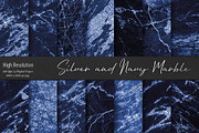 Navy Blue & Silver Marble Textures