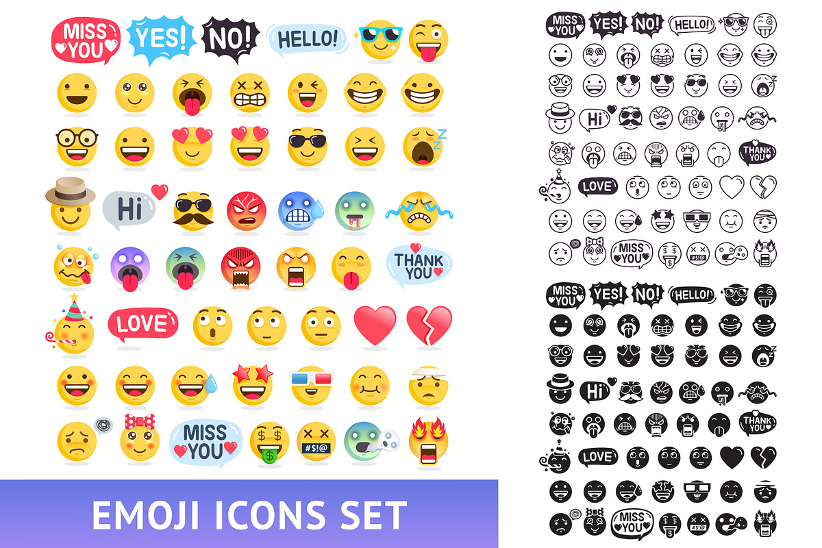Emoji Icons Set in Heart Emoticons - product preview 8