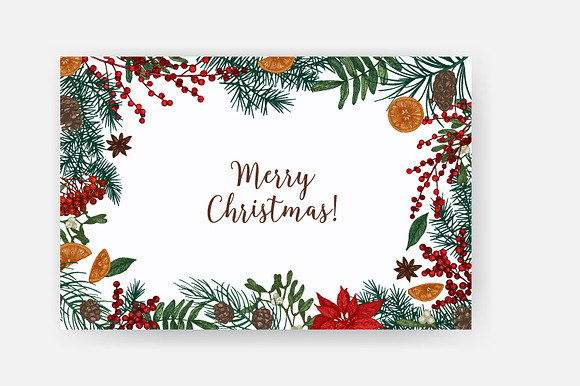 Floral christmas frames in Illustrations - product preview 6