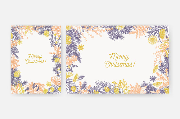 Floral christmas frames in Illustrations - product preview 8