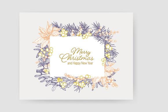 Floral christmas frames in Illustrations - product preview 11