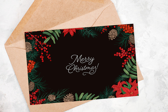 Floral christmas frames in Illustrations - product preview 14