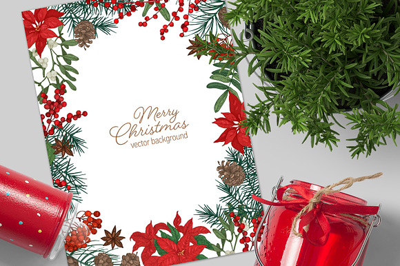 Floral christmas frames in Illustrations - product preview 15
