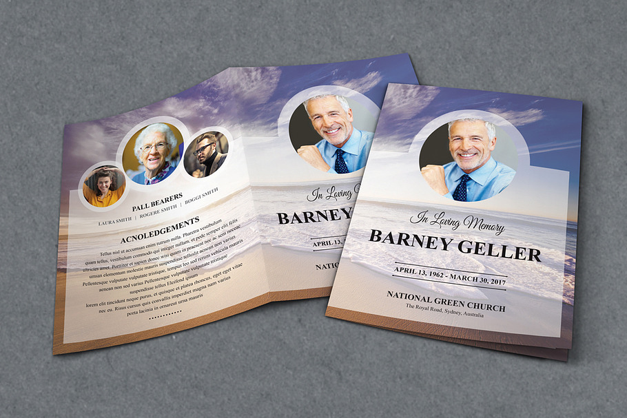 Funeral Program Template in Brochure Templates - product preview 8