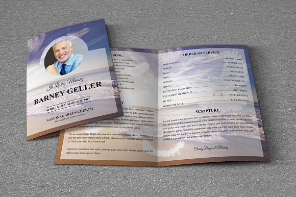 Funeral Program Template in Brochure Templates - product preview 3