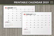 Printable Calendar 2019 (WC037-19-P)
