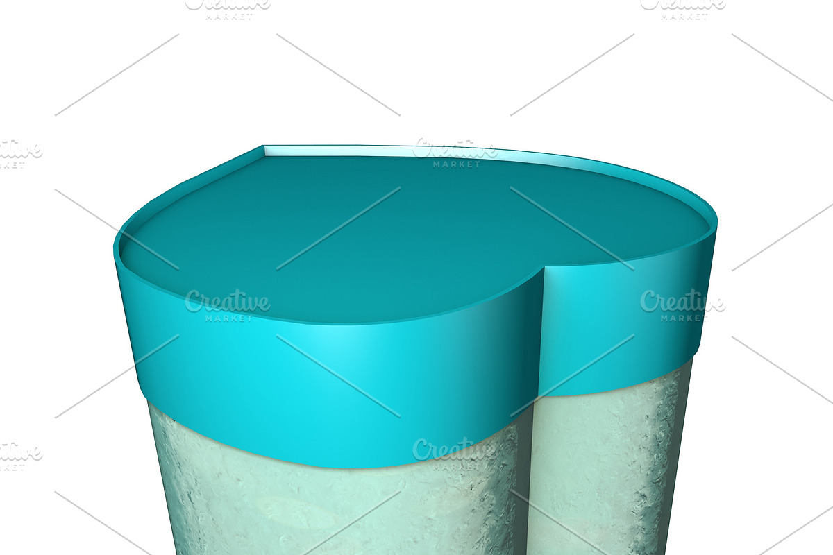 3d illustration of tiffany color hea in Illustrations - product preview 8