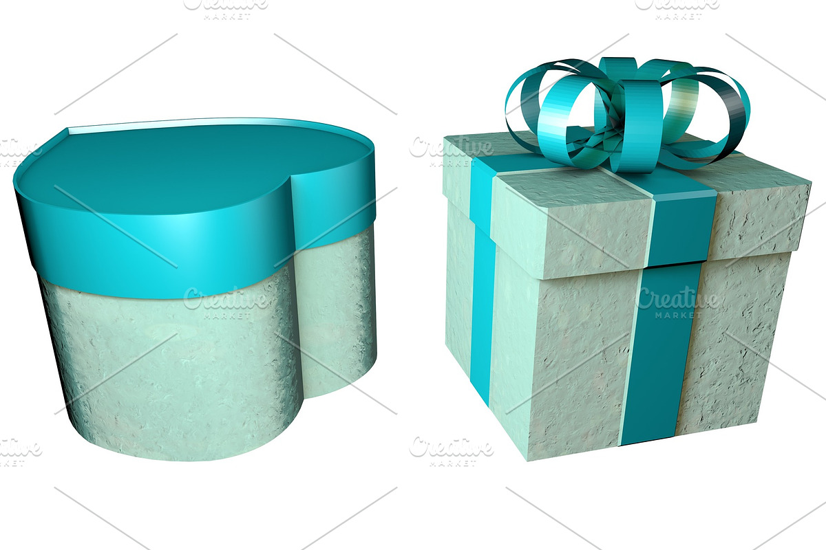 3d illustration of tiffany color hea in Illustrations - product preview 8
